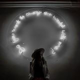 Do You Want To Change The World With Me. Neon Installation at Sloane Square, Kensington and Chelsea Art week